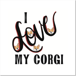 I Love My Corgi Design Posters and Art